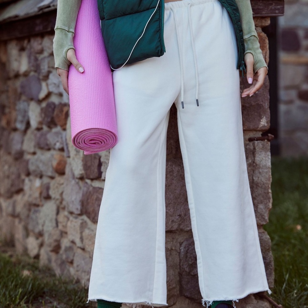 Free People free spirit Cream Wide-Leg sweatPants